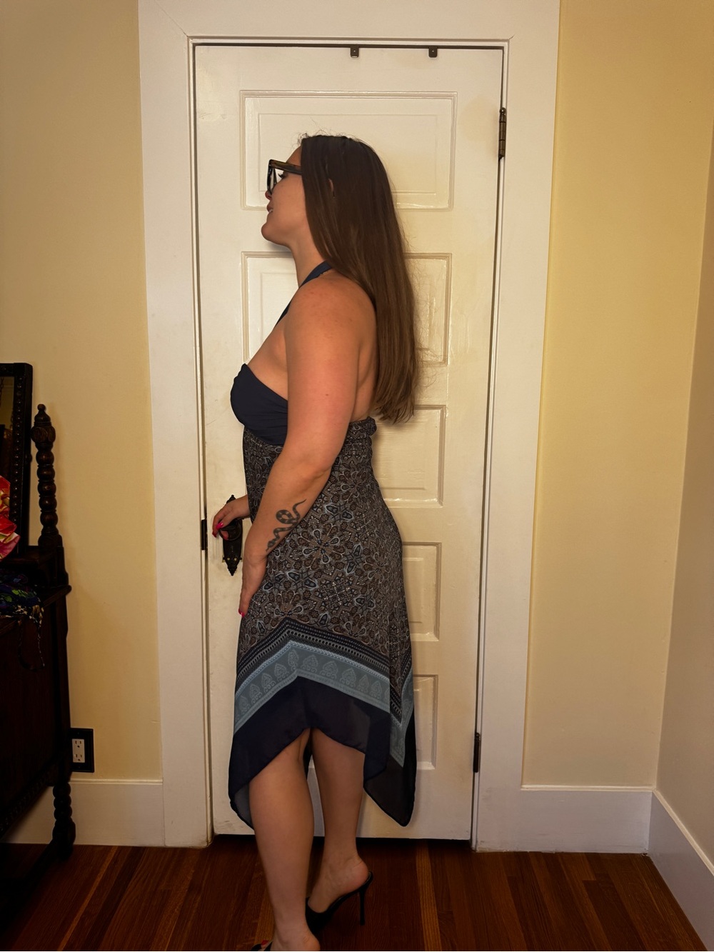 Y2K Vintage Charlotte Russe Halter Dress Sz M - Picture 3 of 9